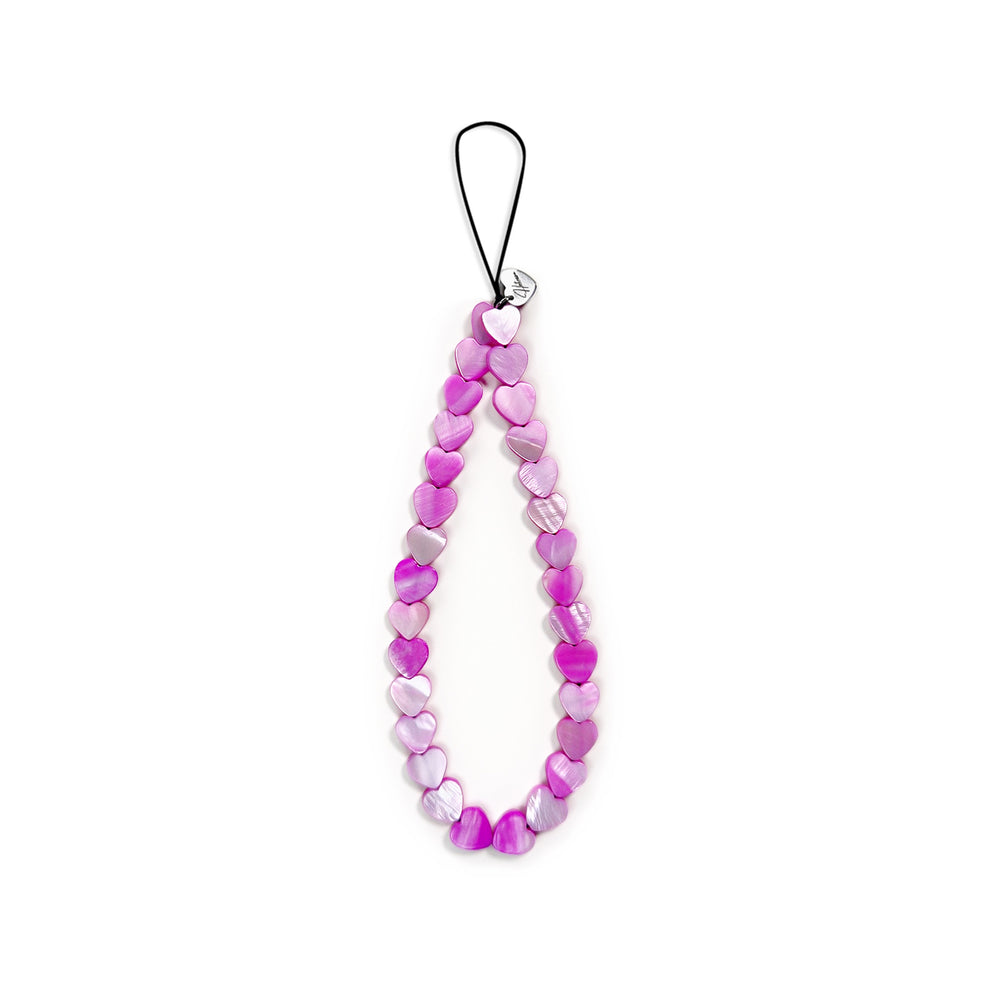 Hearty Hatossa Phone Charm made of real heart shaped seashells dyed in pink