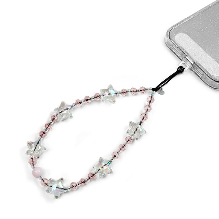 Starlight Hatossa Phone charm attached to a phone with a universal lanyard holder. 