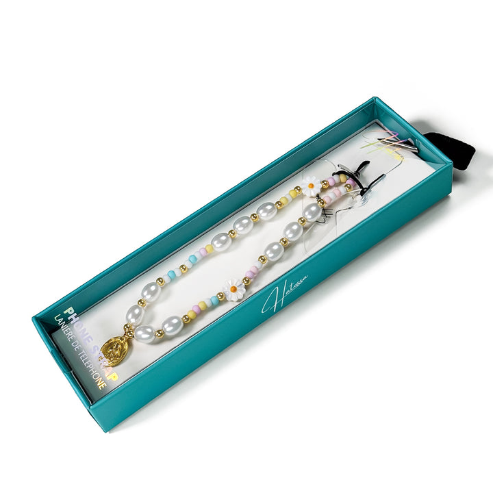 Treasure Hatossa phone strap inside the Hatossa blue packaging. Gift ready